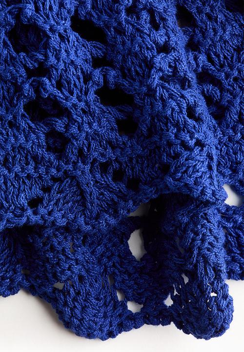 H&M - Flounced pointelle-knit dress - bright blue