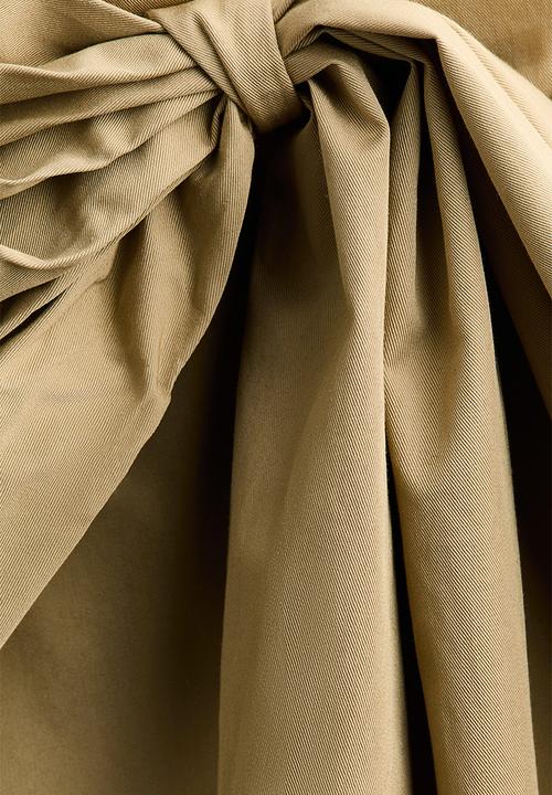 H&M - Tie-detail twill skirt - beige