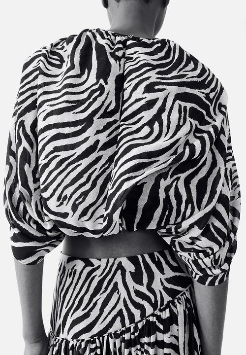 H&M - Chiffon top - beige/zebra print