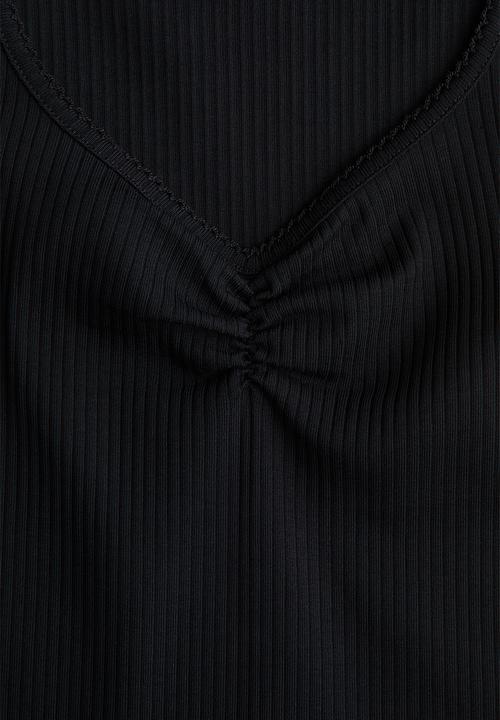 H&M - Ribbed cotton vest top - black