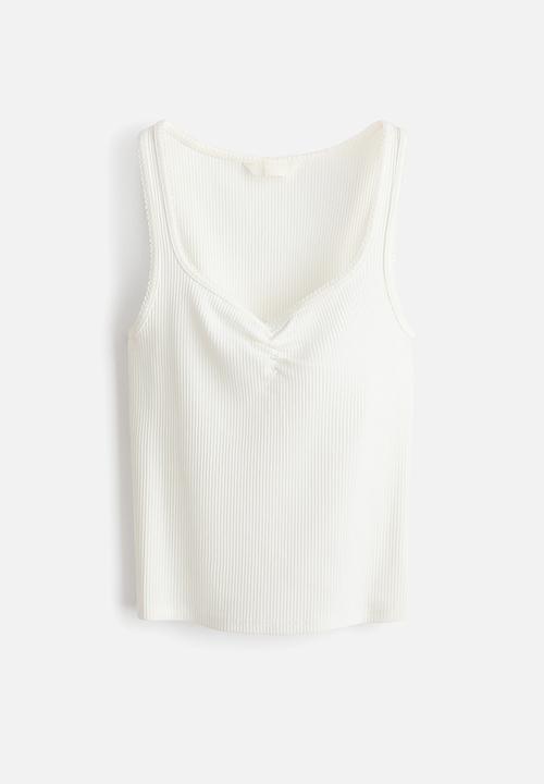 H&M - Ribbed cotton vest top - white