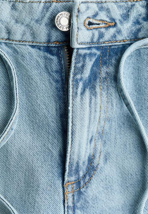 H&M - Wide regular waist ankle jeans - light denim blue