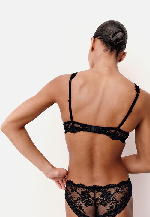 H&M - Lace push-up bra - black