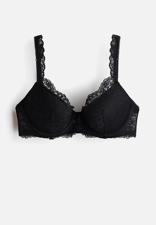 H&M - Lace push-up bra - black