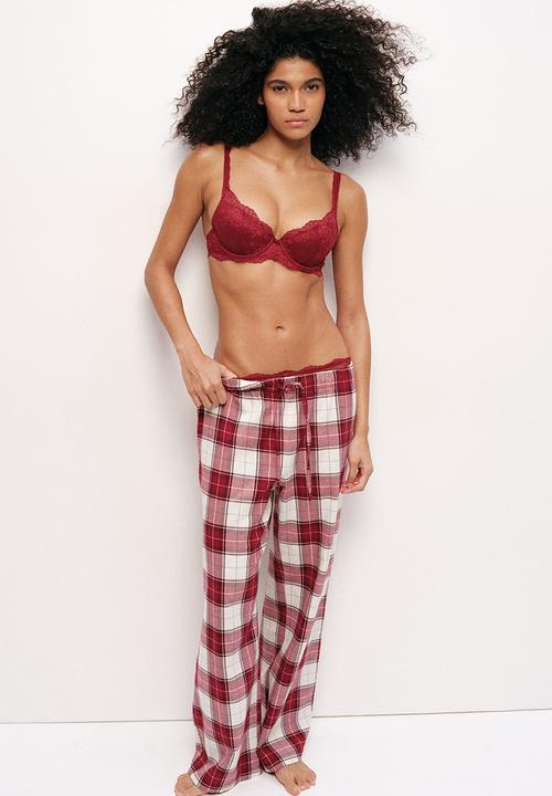 H&M - Lace push-up bra - dark red