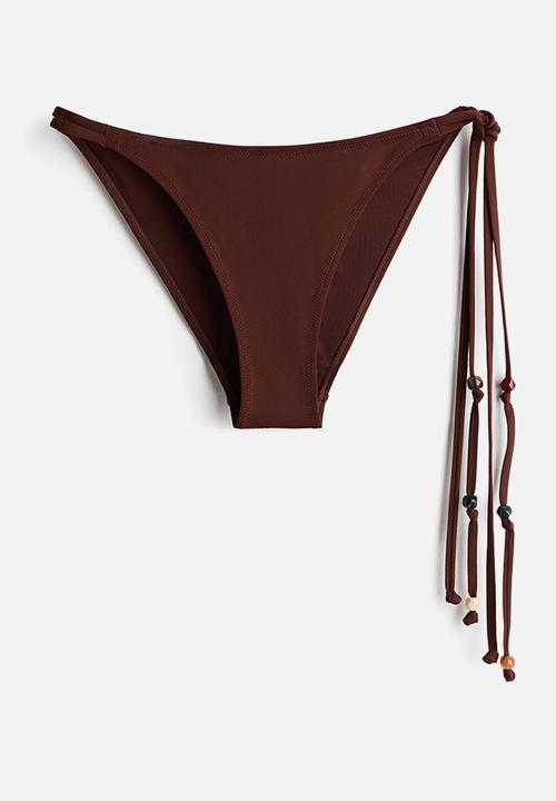 H&M - Cheeky tanga bikini bottoms  - dark brown
