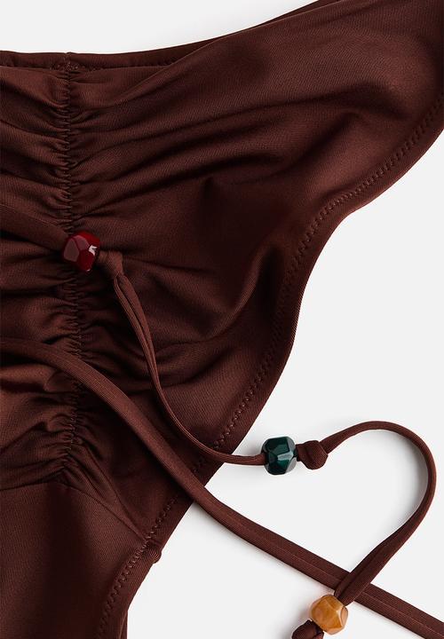 H&M - Cheeky tanga bikini bottoms  - dark brown