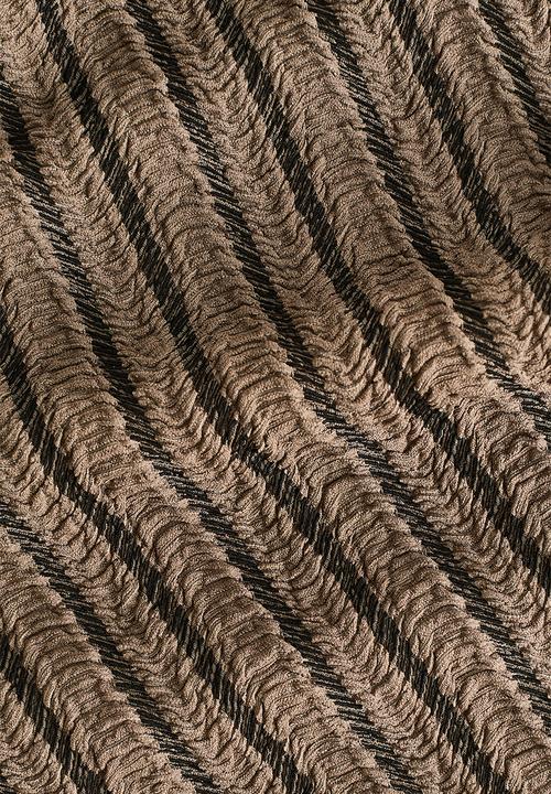 H&M - Wide crinkled trousers - dark mole/striped