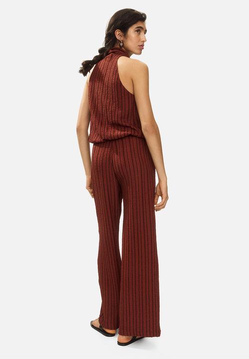 H&M - Wide crinkled trousers - dark orange