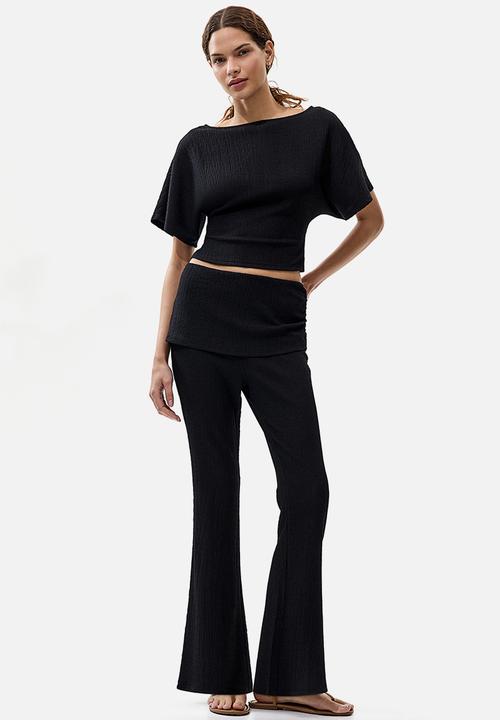 H&M - Crinkled layered trousers - black