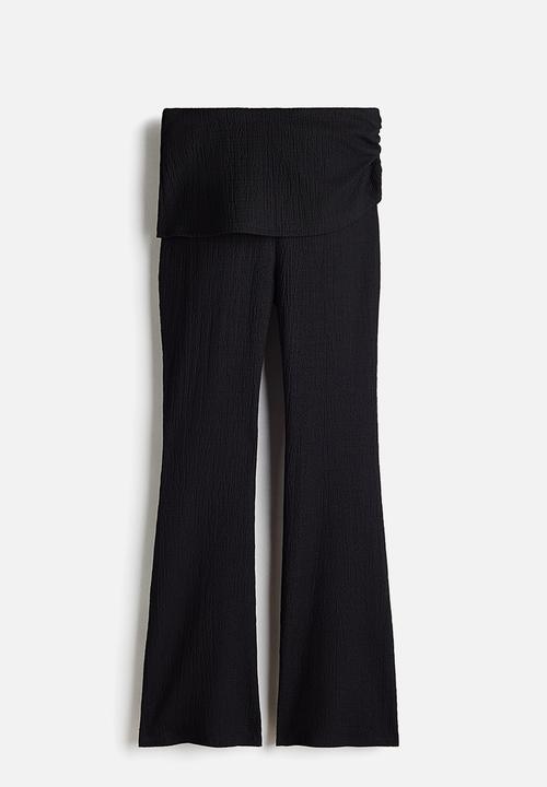 H&M - Crinkled layered trousers - black