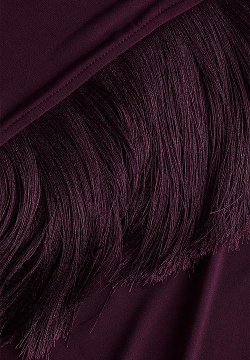 H&M - Fringe-trimmed jersey trousers - dark purple