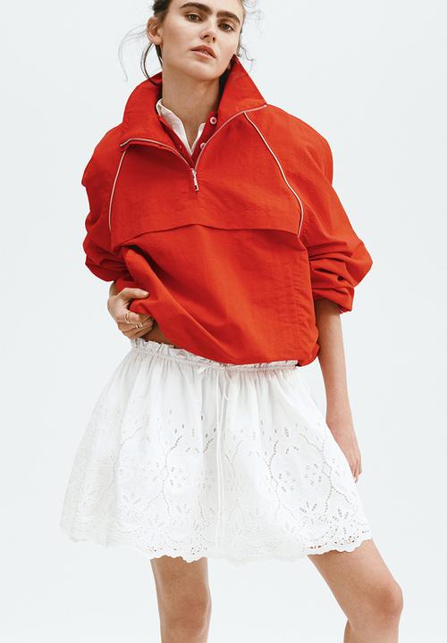 H&M - Broderie-anglaise drawstring skirt - white