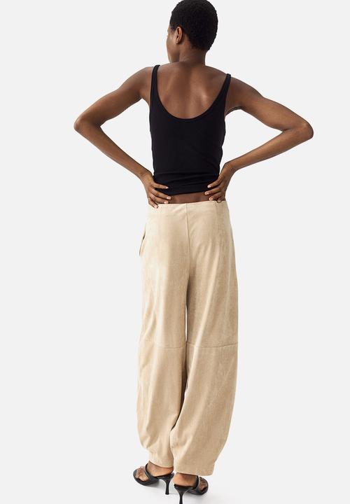 H&M - Barrel trousers - light beige