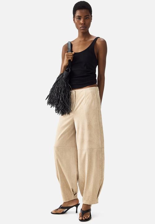 H&M - Barrel trousers - light beige