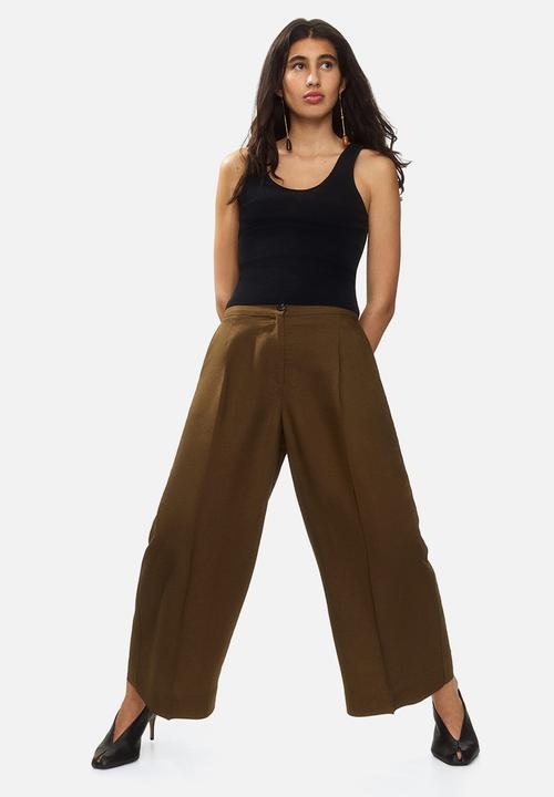 H&M - Ankle-length linen-blend trousers - brown