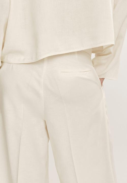 H&M - Ankle-length linen-blend trousers - cream