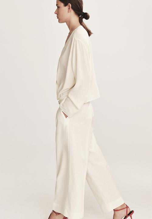 H&M - Ankle-length linen-blend trousers - cream