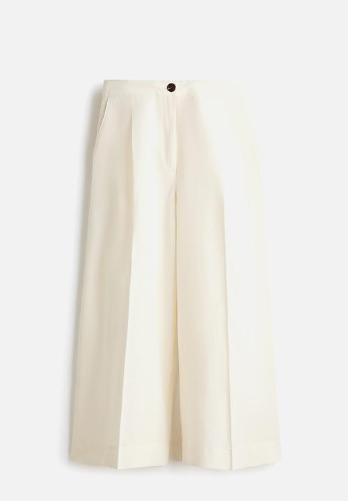 H&M - Ankle-length linen-blend trousers - cream