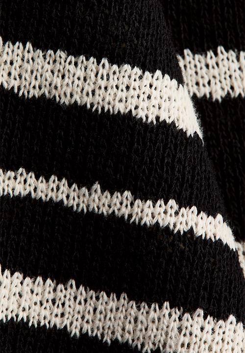 H&M - Knitted halterneck dress - black/striped