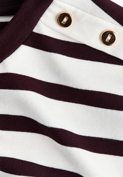 H&M - Button-detail viscose top - white/striped