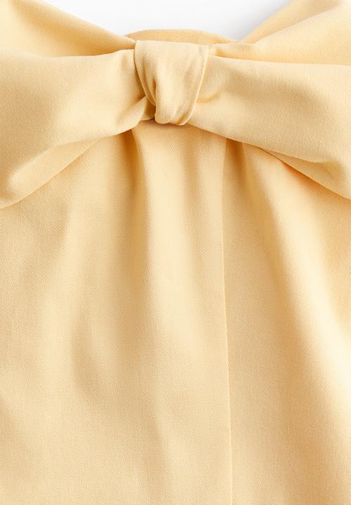 H&M - Bow-detail bandeau dress - light yellow