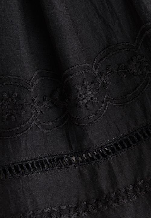 H&M - Puff-sleeved blouse - black