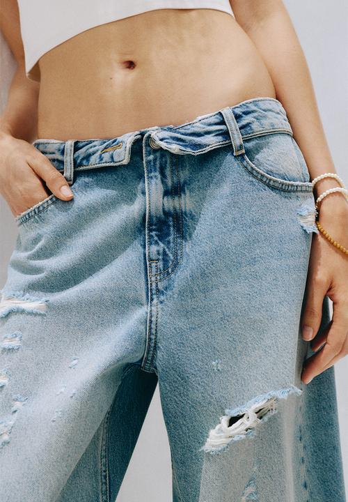 H&M - Barrel regular waist jeans - denim blue