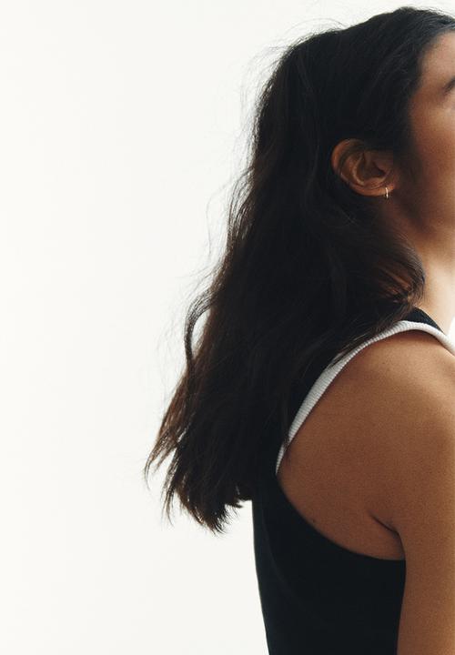 H&M - Ribbed cotton vest top - black