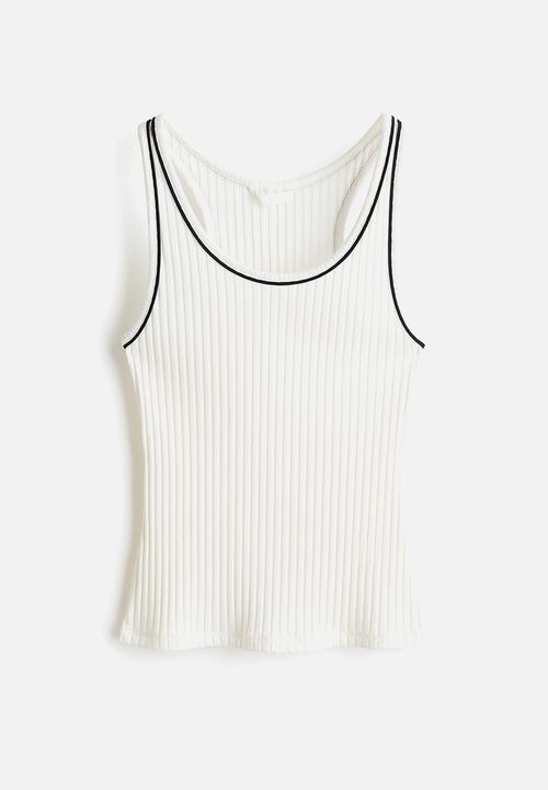 H&M - Rib-knit vest top - white