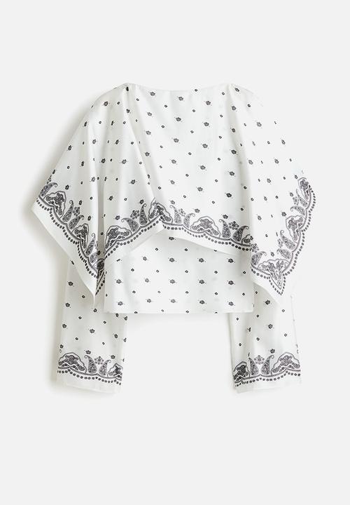 H&M - Layered blouse - white/paisley-patterned