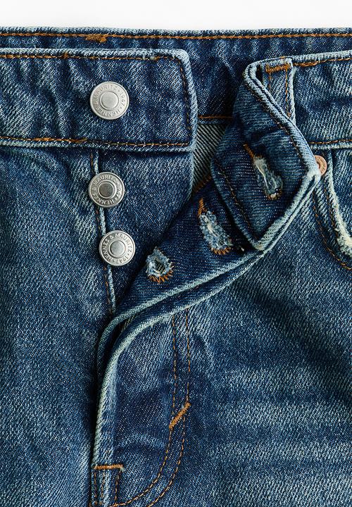 H&M - Raw-edge denim shorts - denim blue