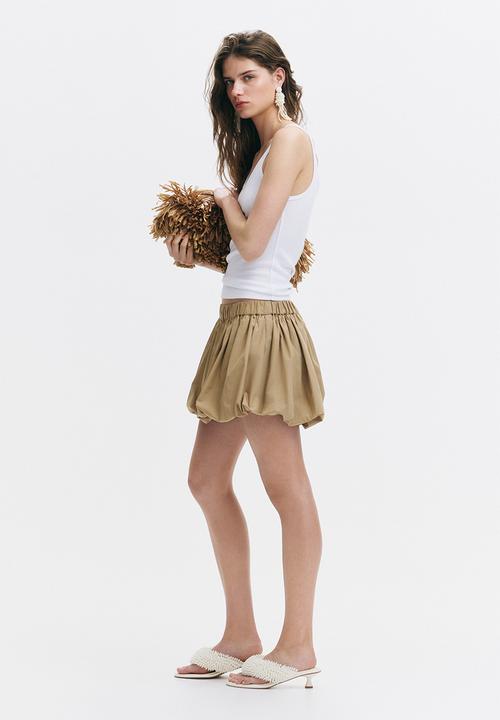 H&M - Bubble-hem cotton shorts - beige