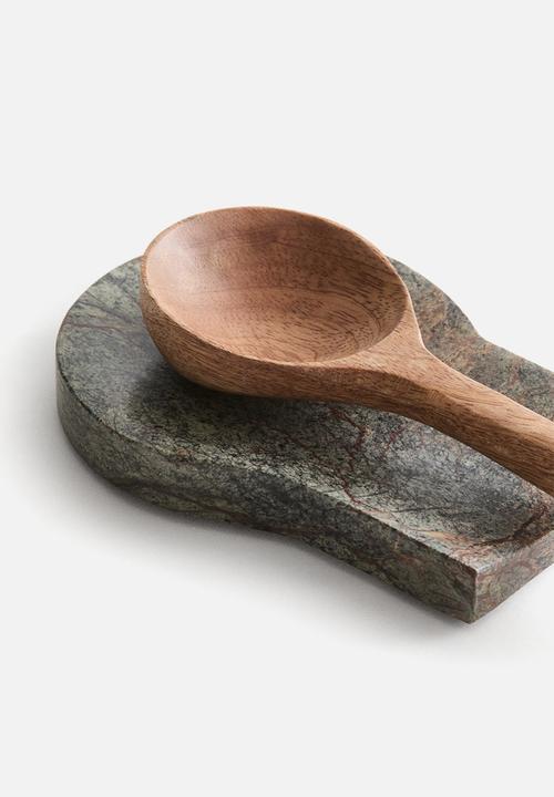 H&M - Marble spoon rest - green/marbled