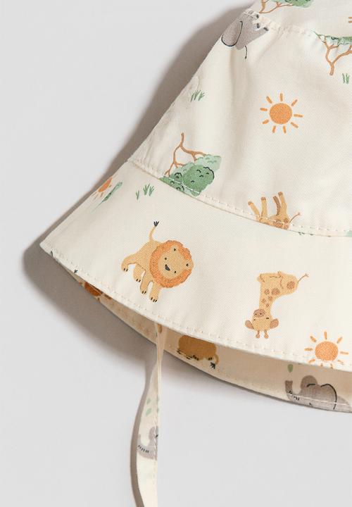 H&M - Sun hat - light beige/animals