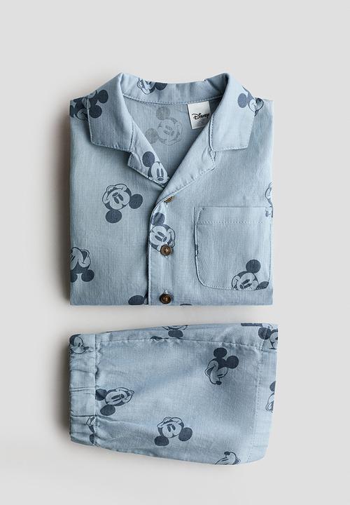 H&M - 2-piece printed cotton set - light blue/mickey mouse
