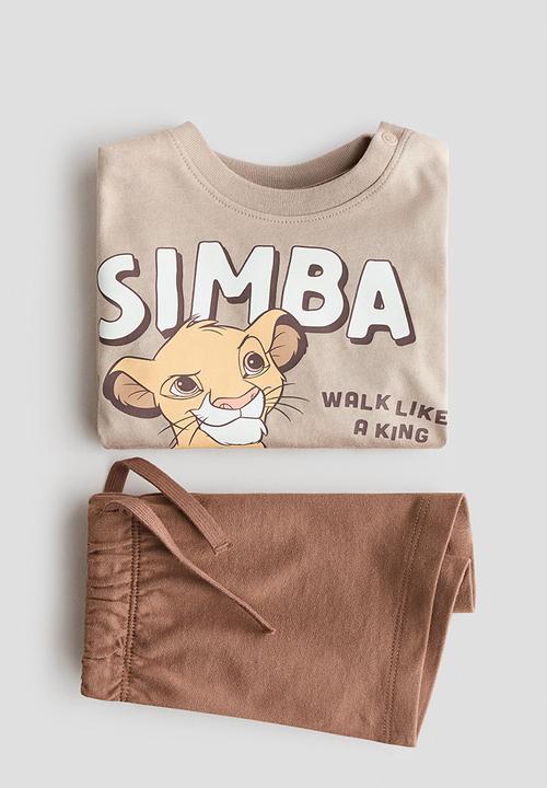 H&M - 2-piece printed set - beige/the lion king