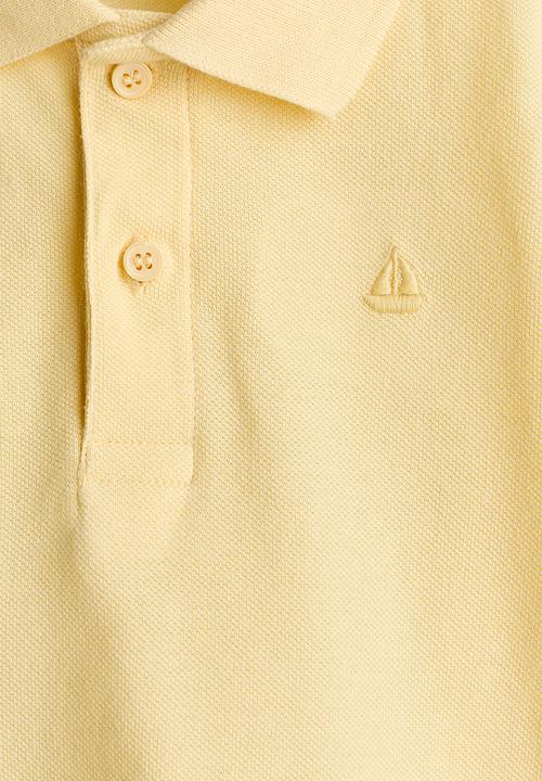 H&M - Embroidered-motif piqué polo shirt - yellow