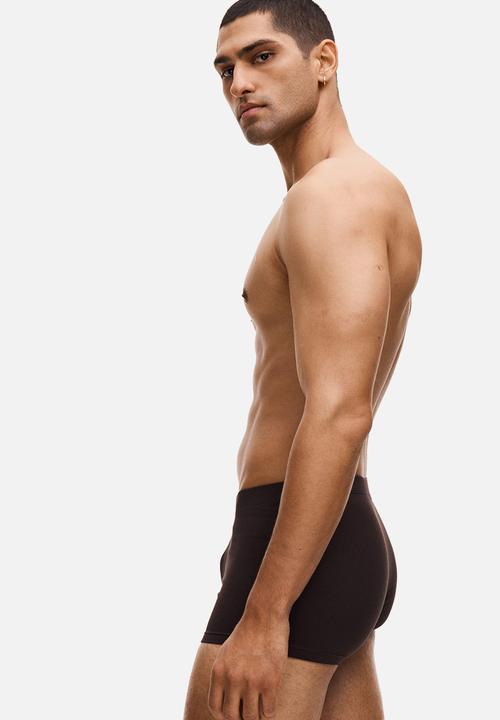 H&M - 3-pack short cotton trunks - beige/brown