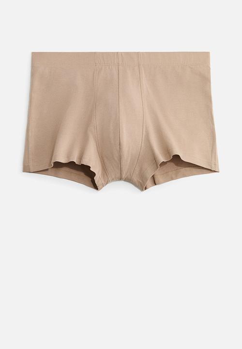 H&M - 3-pack short cotton trunks - beige/brown