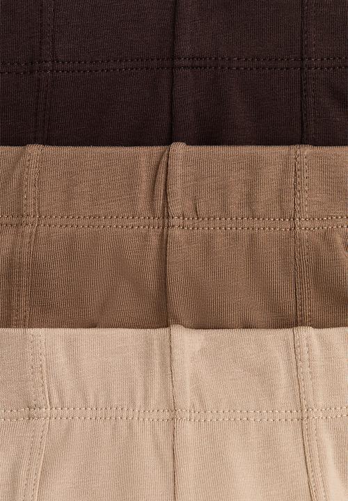 H&M - 3-pack short cotton trunks - beige/brown