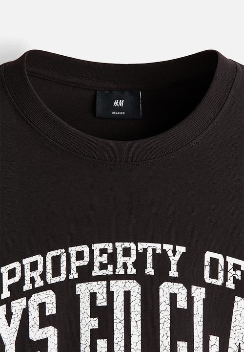 H&M - Relaxed fit printed t-shirt - black/phys. ed. class
