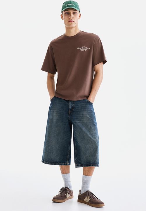 H&M - Relaxed fit printed t-shirt - brown/sierra crest motors