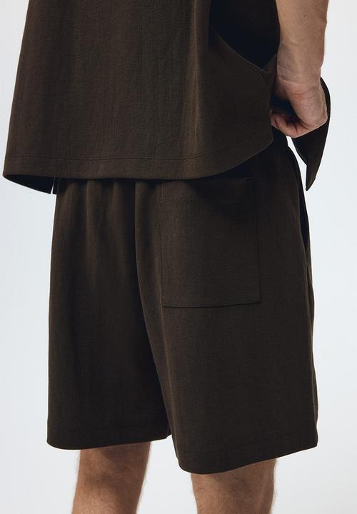 H&M - Relaxed fit interlock shorts - dark khaki green