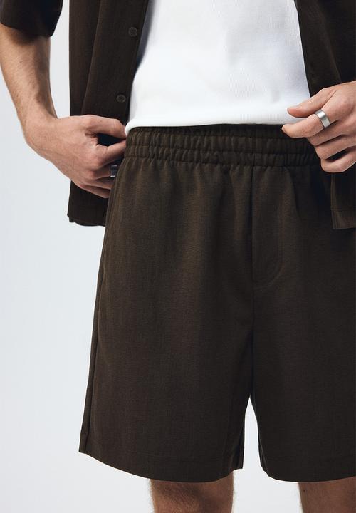 H&M - Relaxed fit interlock shorts - dark khaki green