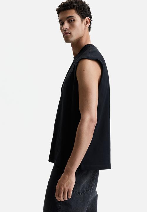 H&M - Relaxed fit cotton vest top - black