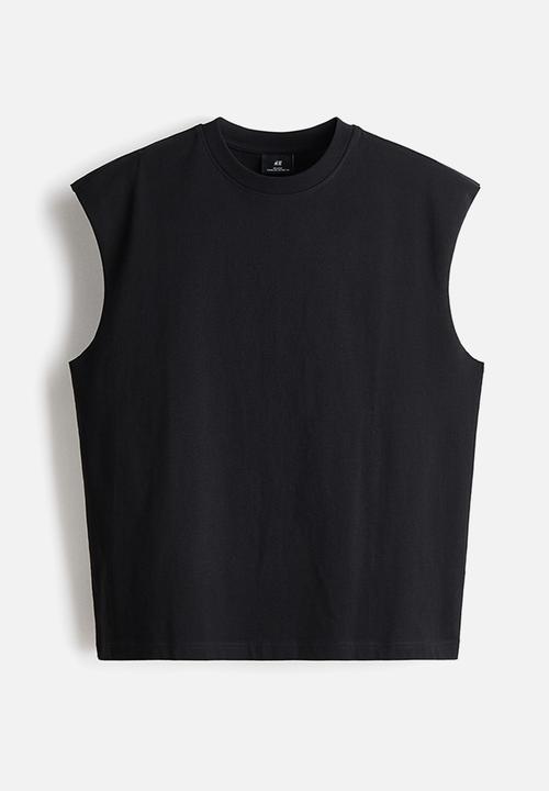 H&M - Relaxed fit cotton vest top - black