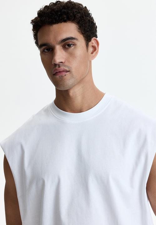 H&M - Relaxed fit cotton vest top - white