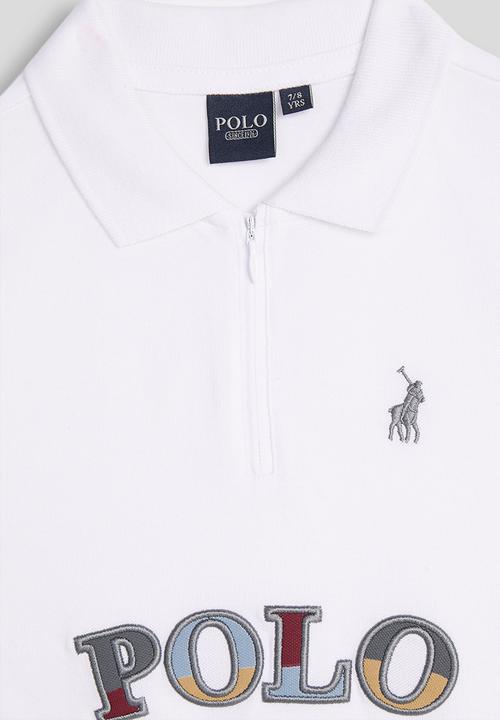 POLO - Boys Andrew Qtr Zip Embroidered Short sleeve Golfer - White