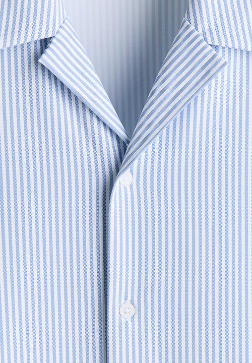 H&M - Regular fit resort shirt - light blue/striped